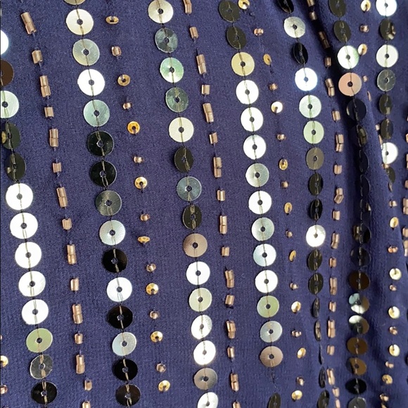 Greylin Navy Gold Sequin Sleeveless Mini Dress S - Picture 8 of 10